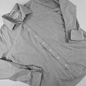 VINTAGE BURBERRYS OF LONDON GRAY PLAID SHIRT LONG SLEEVE MEN'S SIZE 17.5 -34 EUC